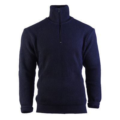 Sweater with a collar TROYER ACRYLIC BLUE