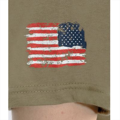 US Flag Bearded Skull T-Shirt COYOTE BROWN