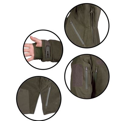 Fleece jacket with TPU PLUS membrane OLIV