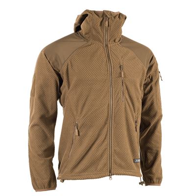 Sweatshirt zip with fleece hoodie DELTA COYOTE