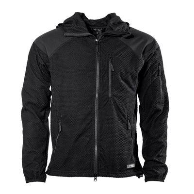 Sweatshirt zip with fleece hoodie DELTA BLACK