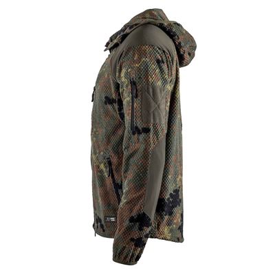 Sweatshirt zip with fleece hoodie DELTA FLECKTARN