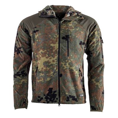 Sweatshirt zip with fleece hoodie DELTA FLECKTARN