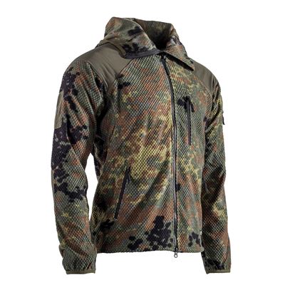 Sweatshirt zip with fleece hoodie DELTA FLECKTARN