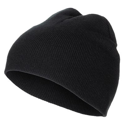 Cap BEANIE finely knitted  Acryl BLACK
