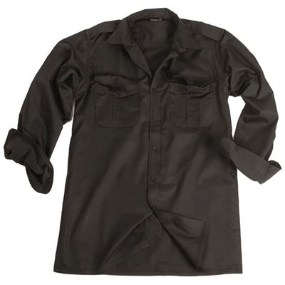 SERVICE long sleeve shirt with buttons BLACK