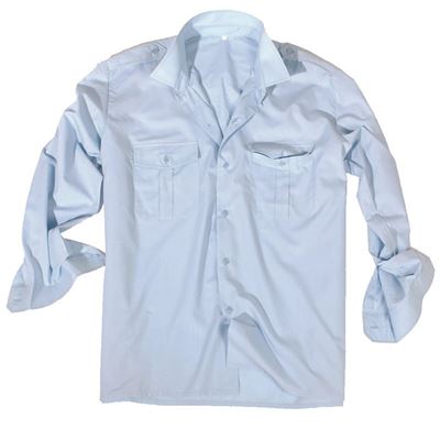 SERVICE shirt long sleeve buttons on light blue
