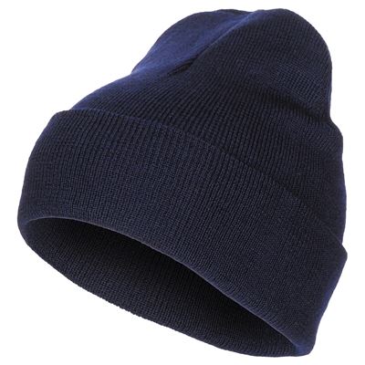 Finely knitted hat 100% wool BLUE