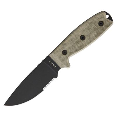 Fixed Blade Knife RAT®3 Serrated With Nylon Sheath
