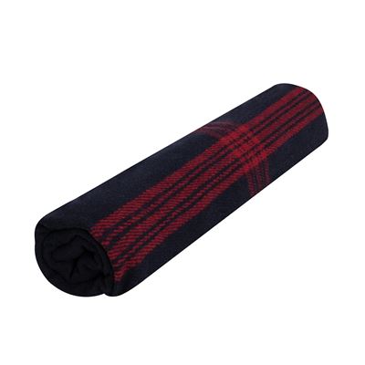Striped Wool Blanket NAVY BLUE/RED