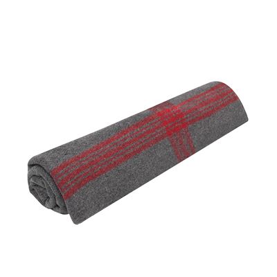 Striped Wool Blanket GREY/RED