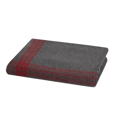 Striped Wool Blanket GREY/RED