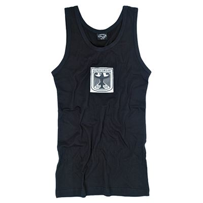 BW tank top with eagle BLACK