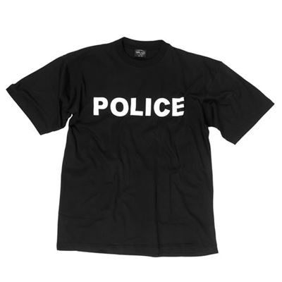 T-shirt with the word 'POLICE' BLACK