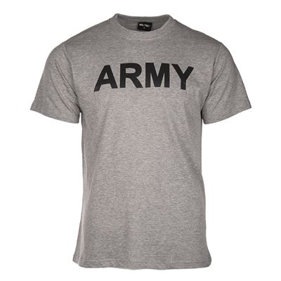 T-shirt with the word ARMY GREY