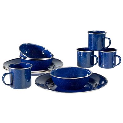 BLUE Enamel Steel Mess 12 pcs