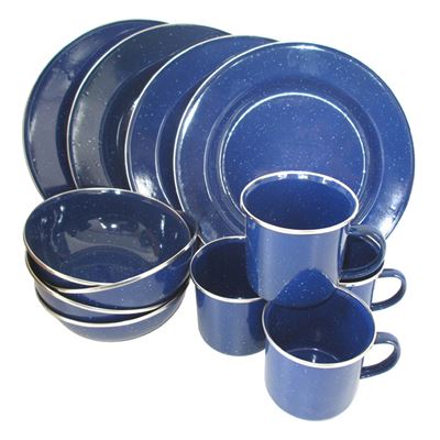 BLUE Enamel Steel Mess 12 pcs