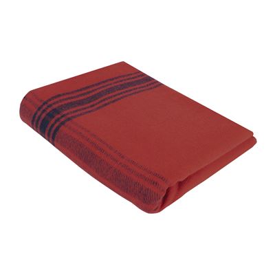 Striped Wool Blanket RED/NAVY BLUE