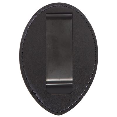 Case on U.S. leather badge holder with clip