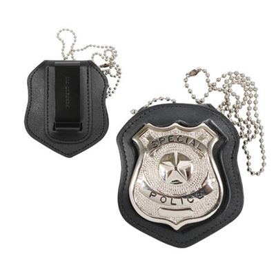 Case for NYPD badge with clip leather