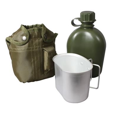 Three Piece Canteen Kit With Cover & Aluminum Cup