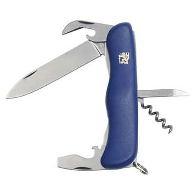 5/AK folding knife with stainless steel handle lock plastic blue