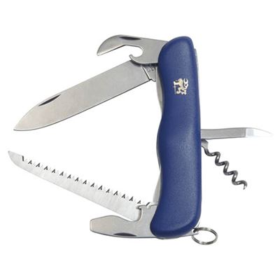 6/AK folding knife with stainless steel handle lock plastic blue