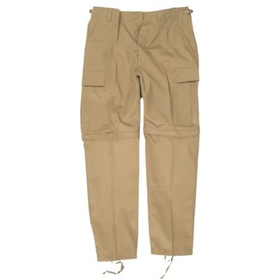 Pants BDU zip-off pants removable KHAKI