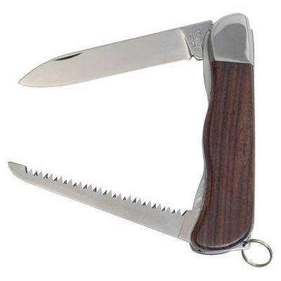 Knive 2AK/KP clasped HIKER with lock stainless steel from wood