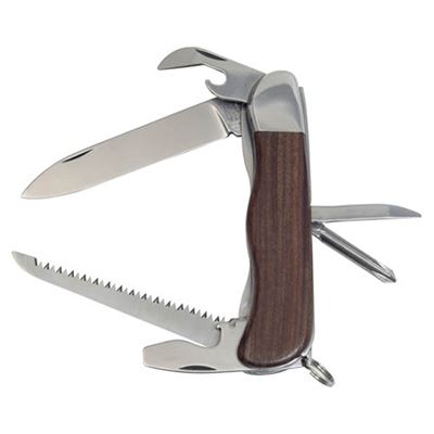Knive 6BK/KP clasped HIKER with lock stainless steel from wood