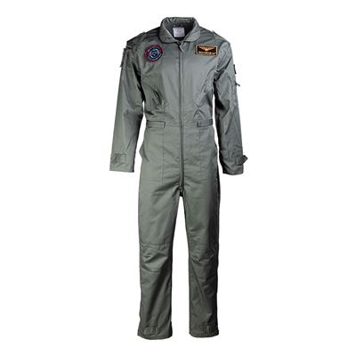 Zipped overalls US type pilot with patches OLIV