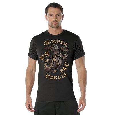 T-Shirt USMC Semper Fidelis BLACK