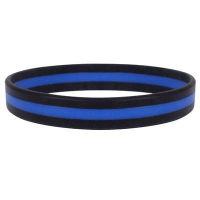 Silicone Thin BLUE Line Bracelet