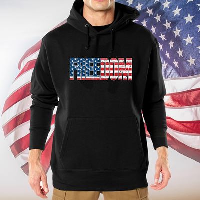 Freedom US Flag Hoodie BLACK