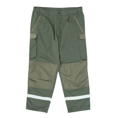 Trousers for aircraft mechanics FRENCH reflective stripes GREEN