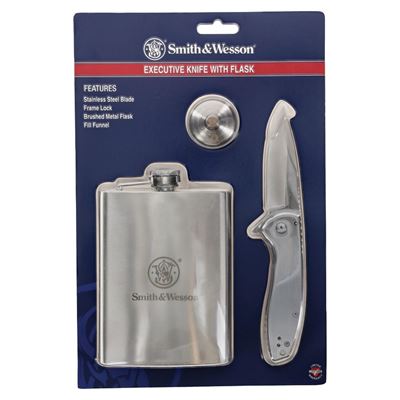 Set folding knife + flask + funnel