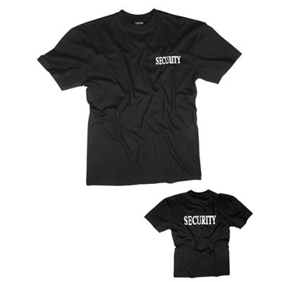 T-shirt with 2 inscriptions 'SECURITY' BLACK