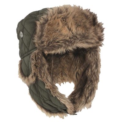 Fur hats with fur comforter GREEN