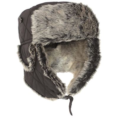 Fur hats with fur comforter BLACK