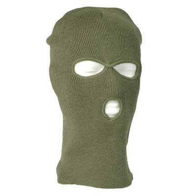 FEINSTRICK finely knitted balaclava with three holes OLIVE
