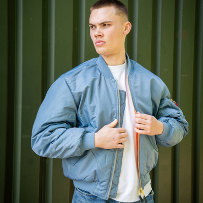 US MA1 BOMBER Vintage Denim Pilot Jacket LIGHT BLUE FOSTEX 1214011-VD 6