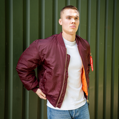 US MA1 BOMBER MAROON - PURPLE Pilot Jacket FOSTEX 1214011-M 5