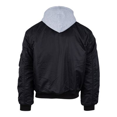 Hooded bomber jacket MA-1 BLACK