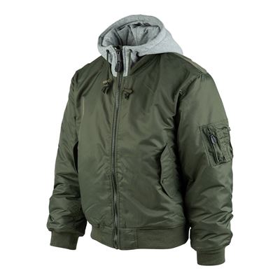 Hooded bomber jacket MA-1 OLIV