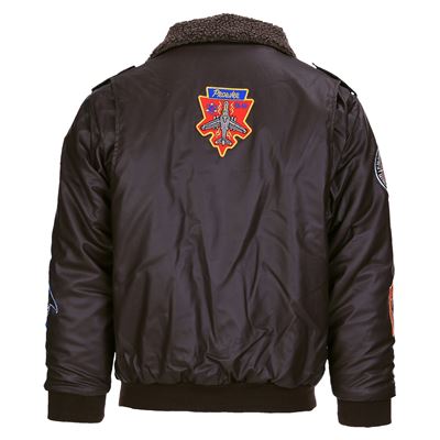 Kids jacket FLIGHT with patches BROWN