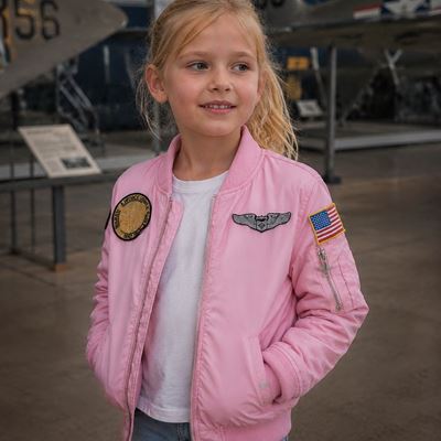 Children’s MA-1 jacket with patches – PINK FOSTEX 121432 4