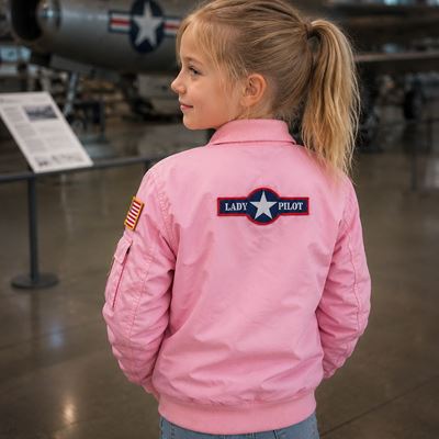 Children’s MA-1 jacket with patches – PINK FOSTEX 121432 3