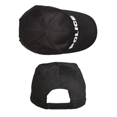 Baseball hat with the word 'POLICE' BLACK