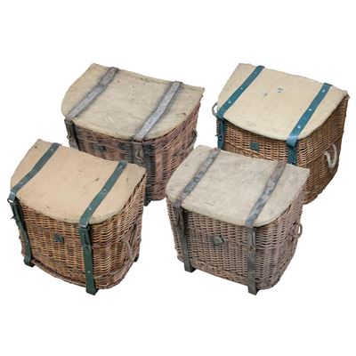 Wicker Baskets for Carrying Saddle Used