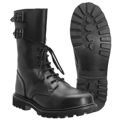 French COMBAT combat boots with buckles BLACK